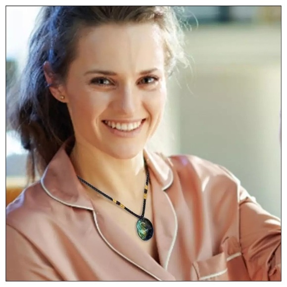 NEW Natural Fire Labradorite Healing Braided Adjustable Necklace - Picture 5 of 7